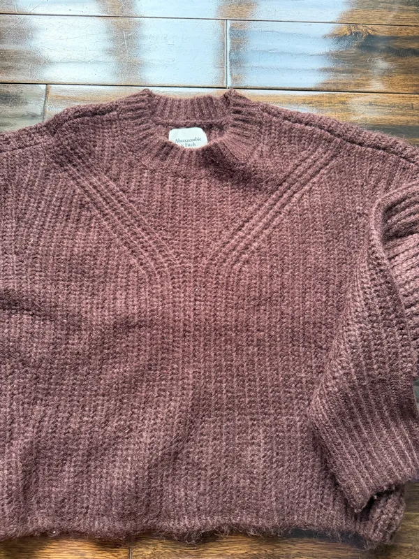 Abercrombie Brown Crewneck Wool Sweater - Image 3