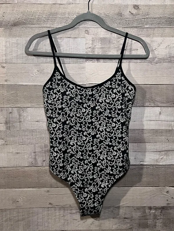 Boden Black & White Patterned Scoop Neck Tie Back One Piece Swimsuit - Image 4