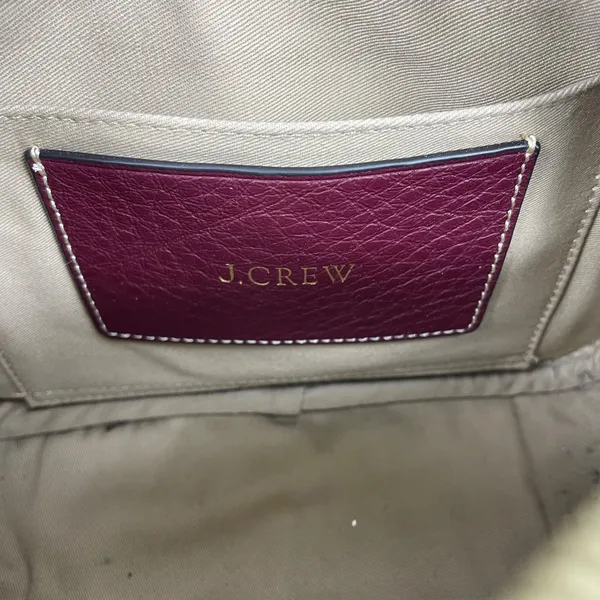 J. Crew Signet Pebble Leather Crossbody Camera Bag Burgundy Red - Image 12