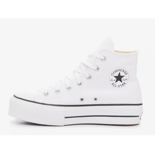 Converse Chuck Taylor High Top Lace Up Platform Sneakers White 6 - Image 2