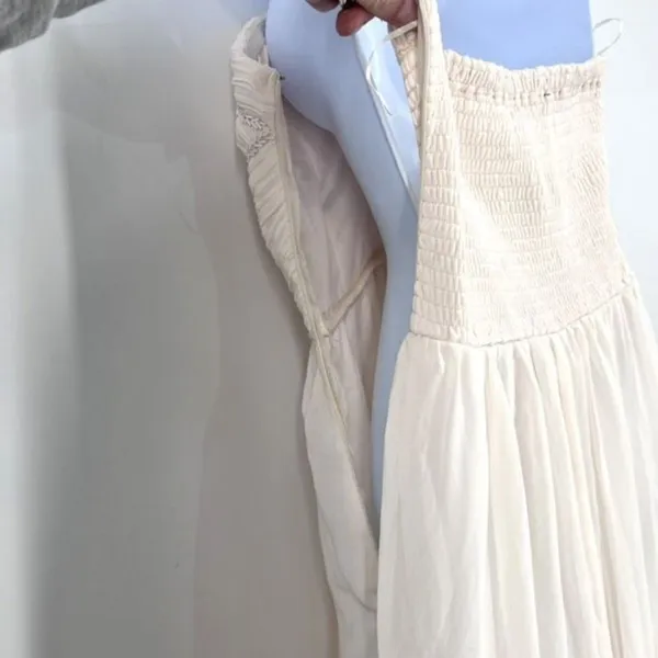 Lulus A‎ Star is Born Cream Strapless Maxi Dress Beaded Embellished Medium - Image 8
