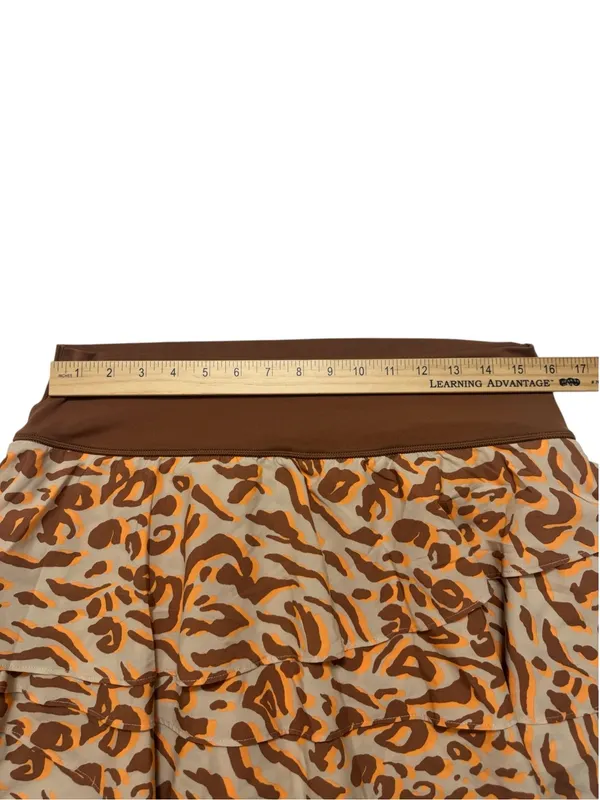 Aerie Brown and Tan Animal Print Tiered Skirt - Image 6