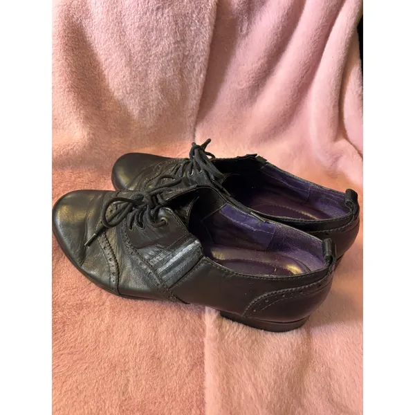 Hotter Somerset Black Leather Wingtip Brogue Oxford Shoes Womens 7.5 UK‎ 5.5 - Image 3