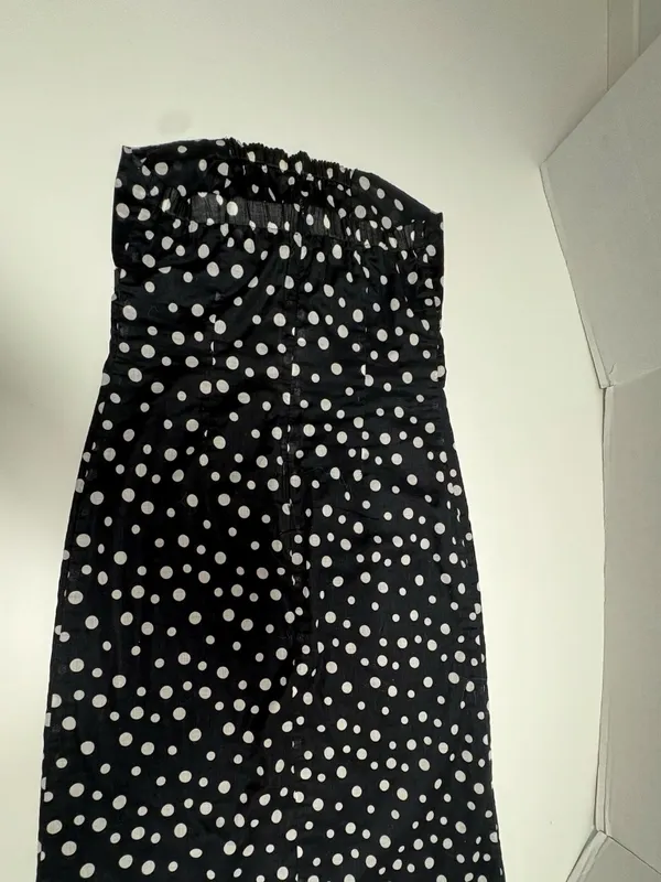 Jill Michelle Black Ad‎ White Polka Dot Strapless Midi Dress - Size 8. - Image 11