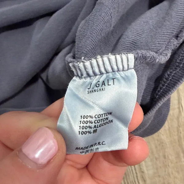 John Galt Brandy Melville Baby Tee One Size Faded Blue Gray Cotton Short Sleeve - Image 3