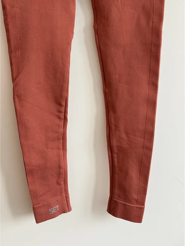 SET Active Sculptflex Seamless High Rise Leggings Terracotta XS Athleisure Yoga - Image 6