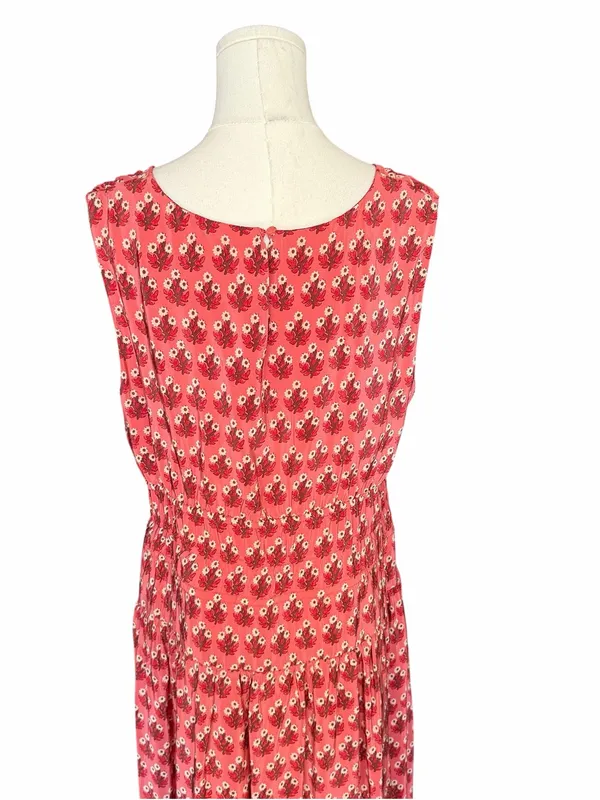 J.Crew - Hyacinth Block Print Crepe de Chine Smocked Maxi Dress Sz XL - Image 6