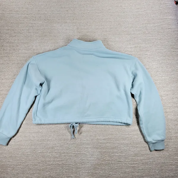 American Eagle Ahh Mazingly Soft Hoodie XS Blue Cropped Fleece Quarter Zip - Image 10