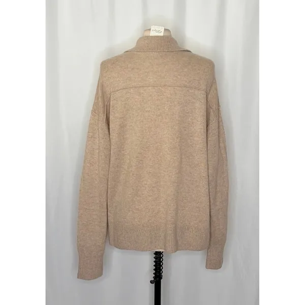 NWT!! FREE PEOPLE Eloura Cashmere‎ Henley Sweater Solid Light Brown Tan X-Large - Image 9