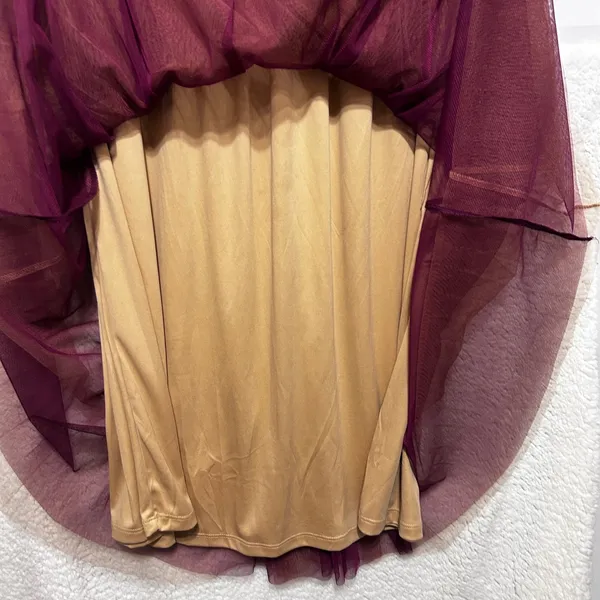 Hem And Thread Women Whimsy Fairy Skirt‎ M Brown Burgundy Tulle Pleated Romantic - Image 6