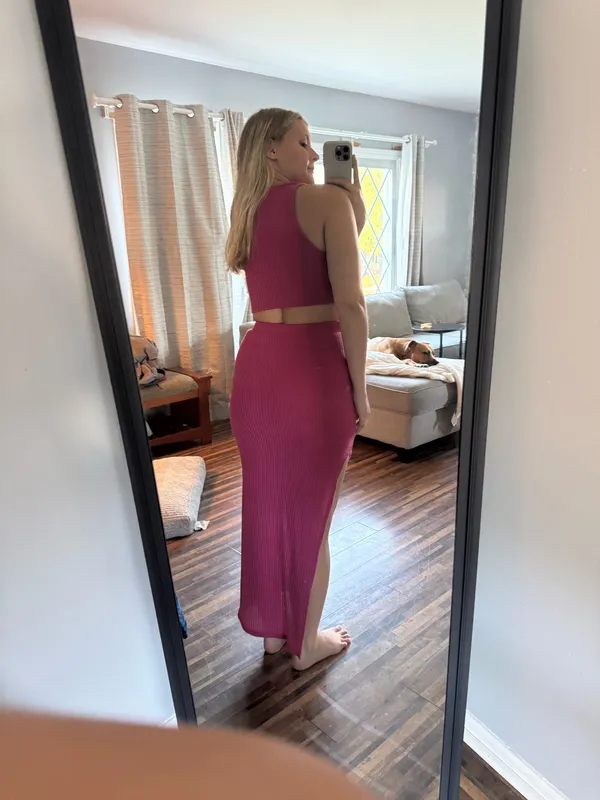2 piece skirt set Pink - Image 2
