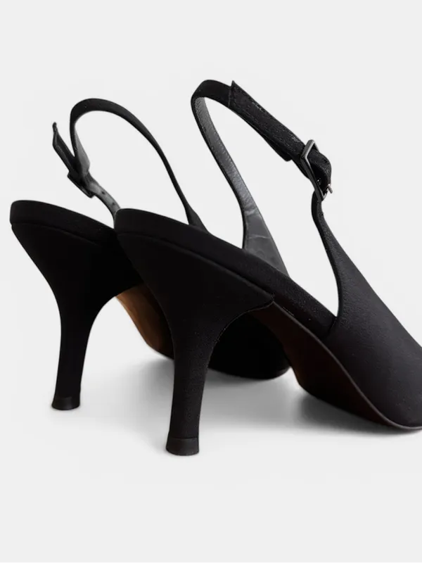 STUART WEITZMAN Vintage Classic Slingback Pointed Toe Kitten Heels Black Sz. 8 - Image 4