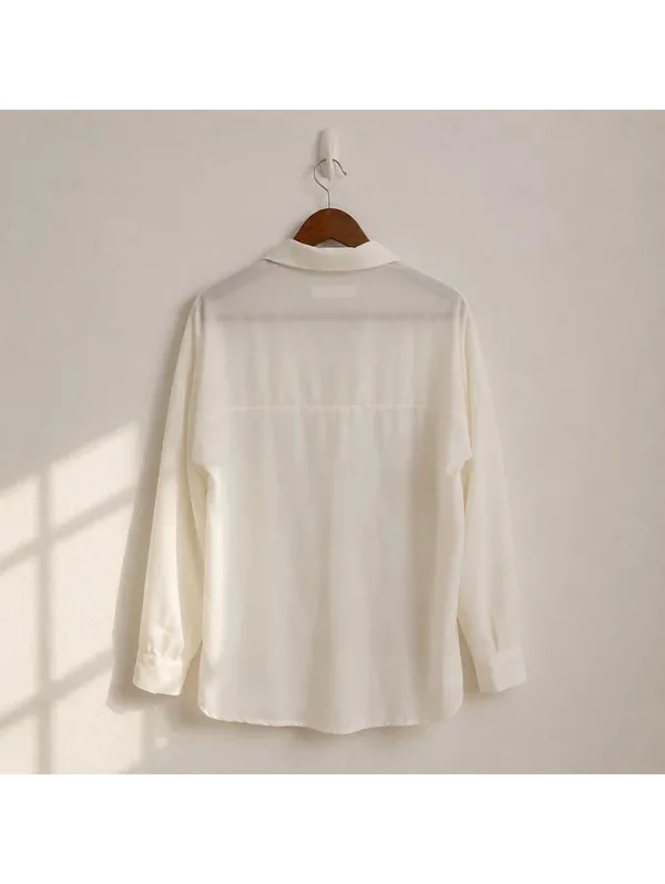 Missguided White Oversized Collared Blouse Shirt Size US 2 UK 6 EU 34 - Image 2