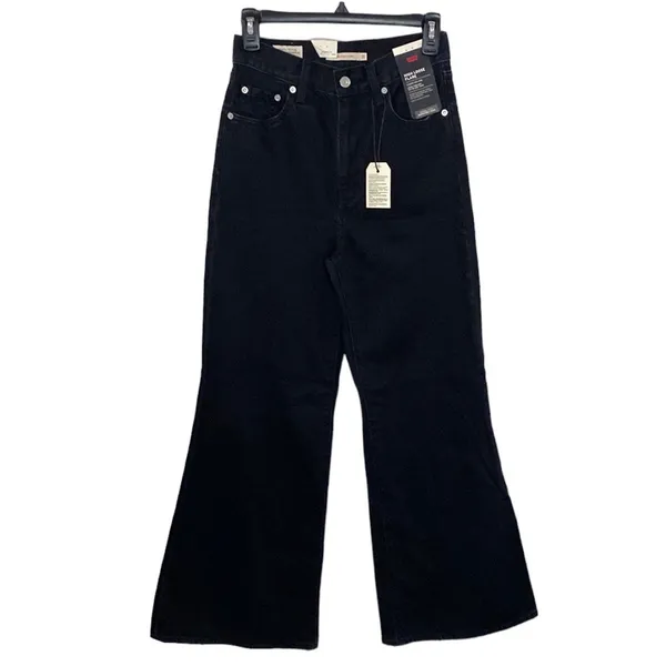 Levi’s premium high loose flare jeans in black size 25 - Image 2