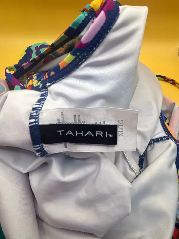 Tahari One Piece Swimsuit XL Tropical Floral Hawaiian Coastal Resort Swimwear - Image 8