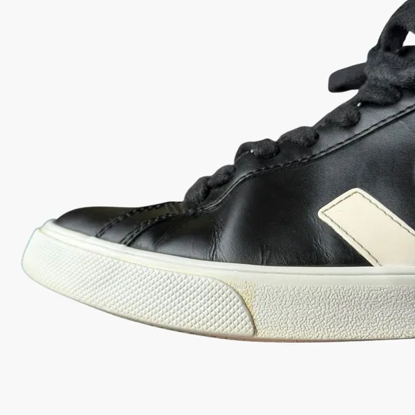 Veja Esplar Leather Sneakers Black White Low Top Lace Up Women’s US 7 EU 38 - Image 10