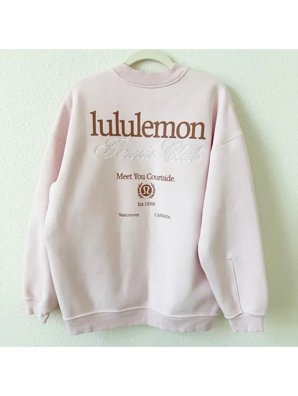 Lululemon Heavyweight Fleece Pullover Tennis Club Strawberry Milkshake Sz Small - Image 2
