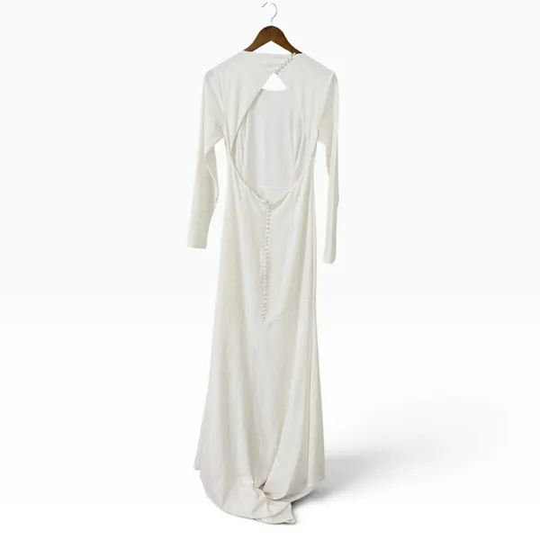 Lulus Eloquent Endearment White Long Sleeve Backless Maxi Dress size L - Image 4