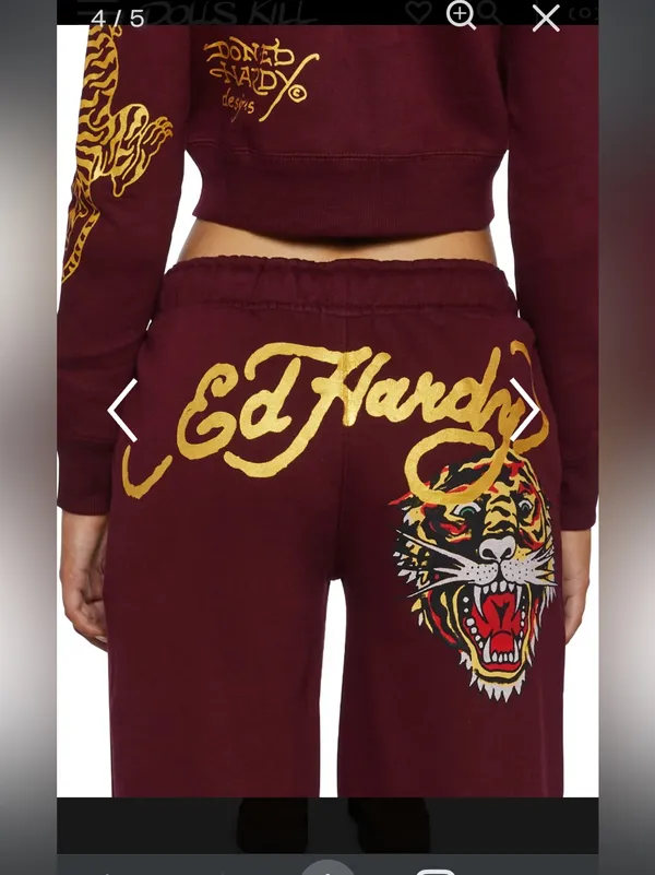 Ed Hardy Retro Tiger Sweatpants Size Medium - Image 4