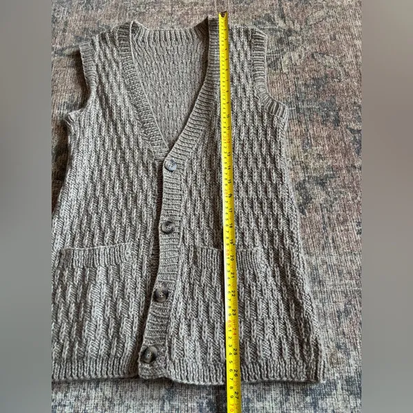 Sleeveless VTG Knit Button Front Sweater Cardigan - Image 4