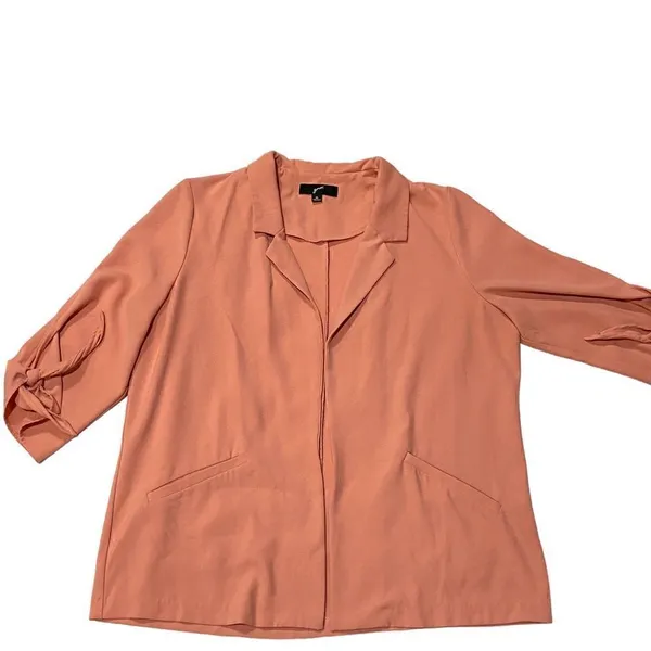 GNW Pink Open Front Knot Cuff 3/4 Sleeve Office Blazer - Image 11