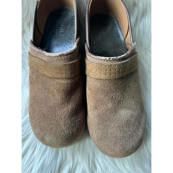 Dansko Brown Suede Clogs Mule Shoes Size 38 - Image 3