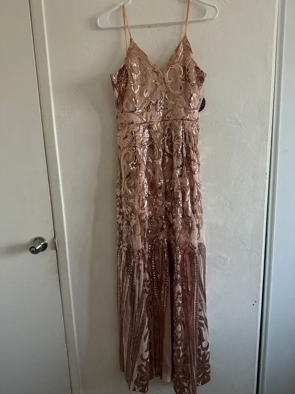 Windsor Sequin Dress Rose Gold - Image 2