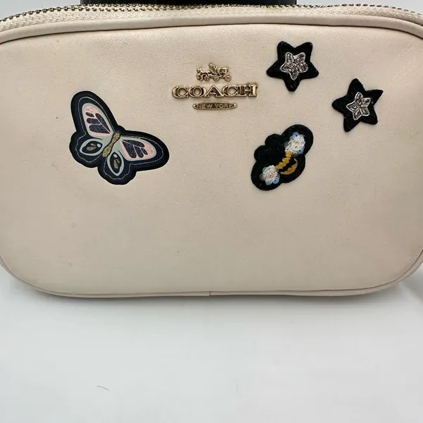 Coach CROSSBODY POUCH WITH SOUVENIR EMBROIDERY ( F25946) CHALK/LIGHT GOLD - Image 3