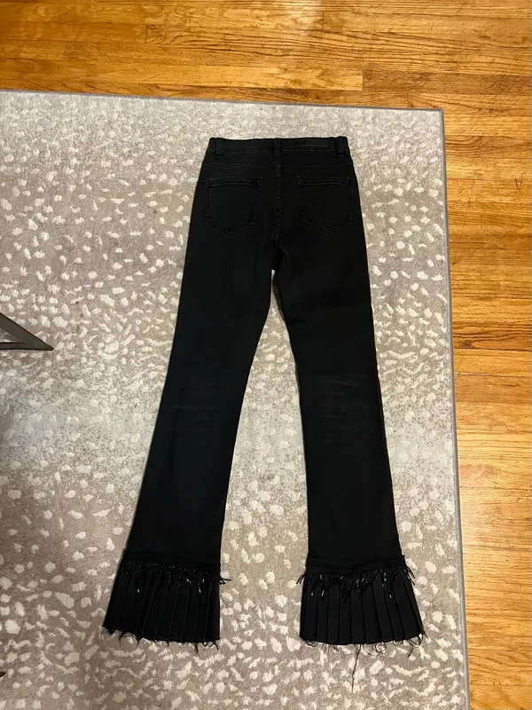 Blue Revival Beaded Hem Jeans Black Size 25 - Image 2