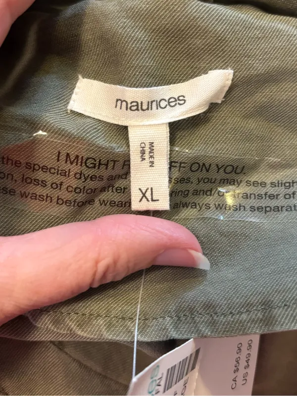 NWT Maurices Solid Twill Bomber Jacket sz XL - Image 3