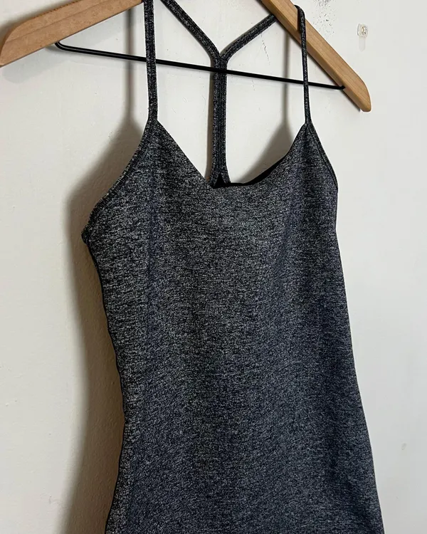 Lululemon - Power Pose Tank Heathered Black Athletic Workout Gyn Yoga Running Top - Image 4