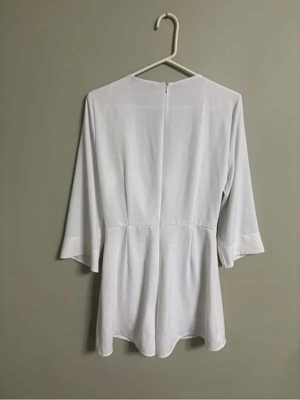 Zara White Jumpsuit Romper Size Medium 8-10 New Flaw Bridal Graduation Shower - Image 2