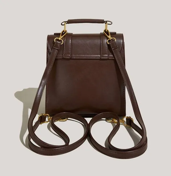 Cute backpack & crossbody Bag Brown - Image 4