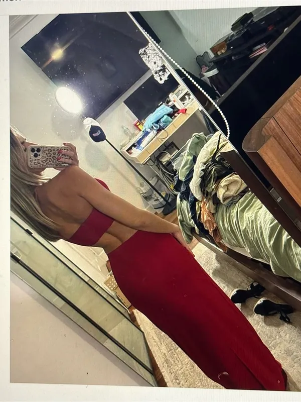 Peppermayo Red Halter Cutout Maxi Dress - Image 6