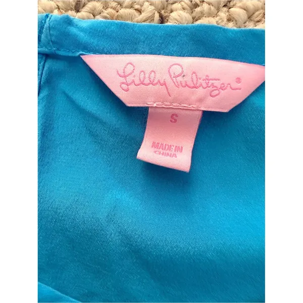 Lilly Pulitzer Dusk‎ Tank Blue 100% Silk Racerback Cami Top Size Small - Image 4