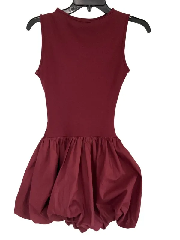 SNDYS x REVOLVE Maya Bubble Dress in Cranberry X-Small New Womens Mini - Image 5