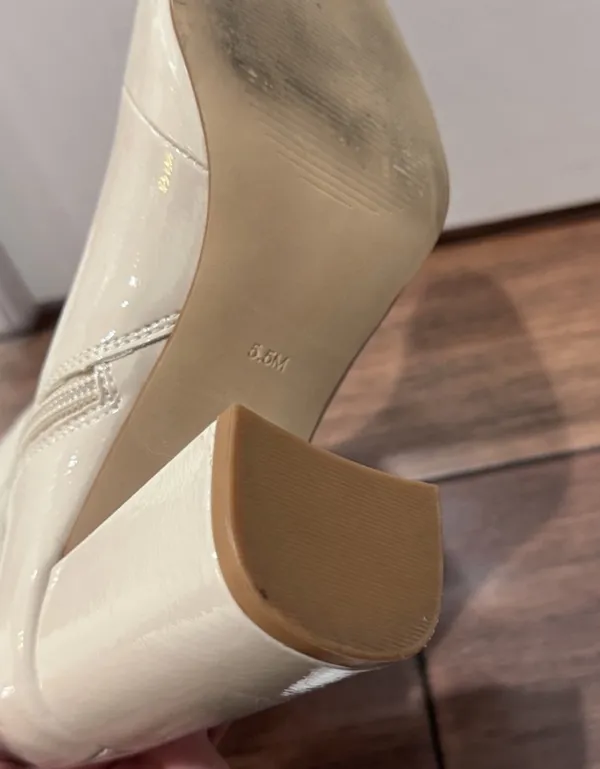 Steve Madden 'Taryn' Nude Patent Square Toe Block Heel Ankle Boots - Image 13