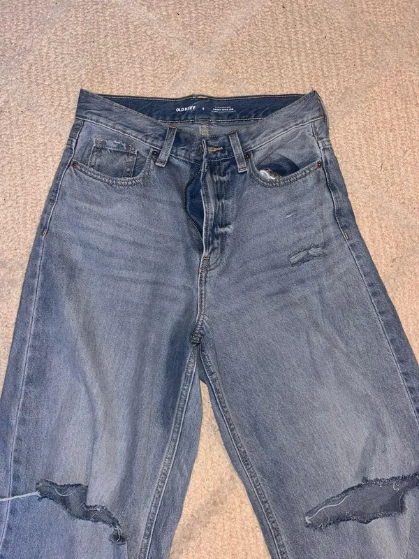 Old Navy high Rise Wide Leg Jeans Ripped - Image 2