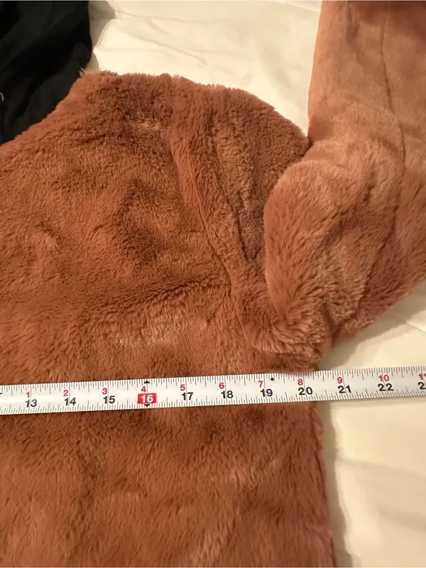 Carolyn Hoodie Jacket - Faux Fur Hooded Jacket - Pecan & Black - NWOT - Size S - Image 10
