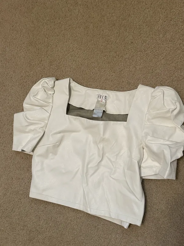The Clothing Exchange Company White Leather Top - Image 2