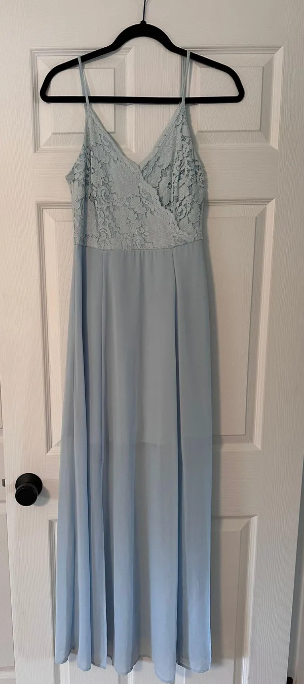 Light Blue Formal Maxi Dress Size 6 - Image 2