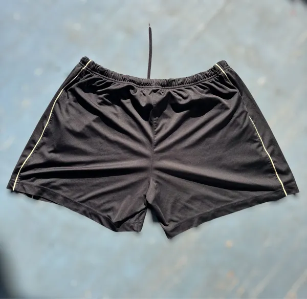 Vintage Adidas Mens Black w/White Piping Logo Soccer Running Shorts Athleticwear - Image 4