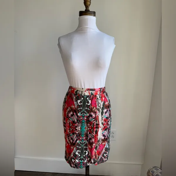 Anthropologie Maeve Ligeia Faux Wrap Mini Skirt Tribal Print Small - Image 3