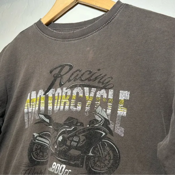 Modish Rebel Crop Motorcycle Racing Shirt Medium Vintage Vibe - Image 5