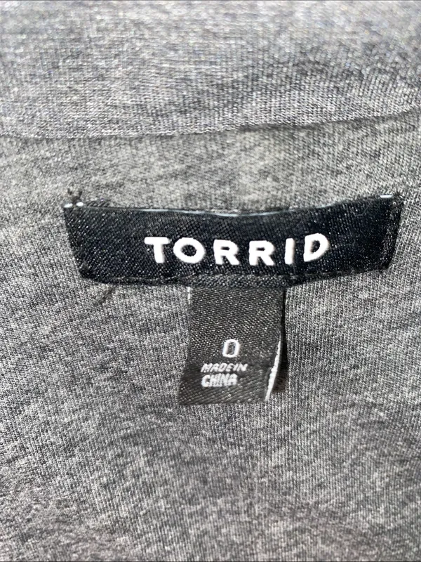 torrid Charcoal Gray Open-Front Blazer Cardigan - Image 2