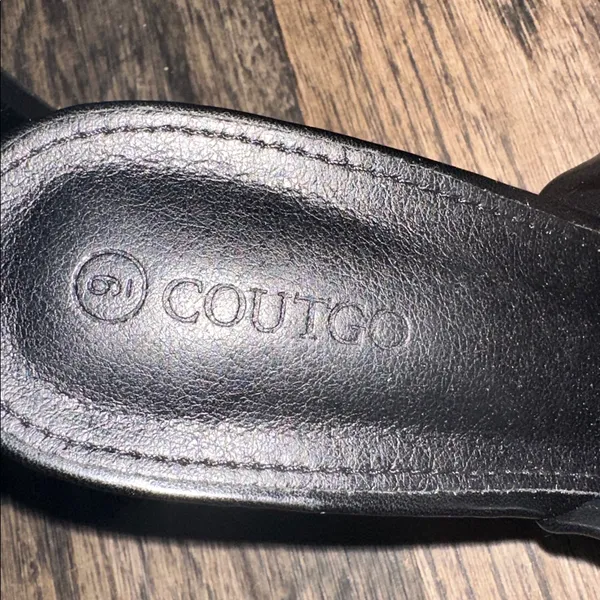 Elegant Black Slingback Heels by Coutgo Size 9 - Image 3