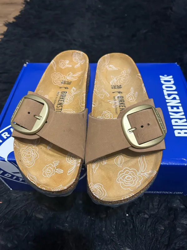 BIRKENSTOCK Madrid big buckle leather sandals slippers shoes women’s eur 38 new - Image 2
