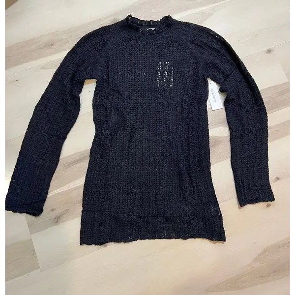 Anthropologie NWT Medium Rumored Black Beyond the Sea Fishnet Knit Mini Dress - Image 10