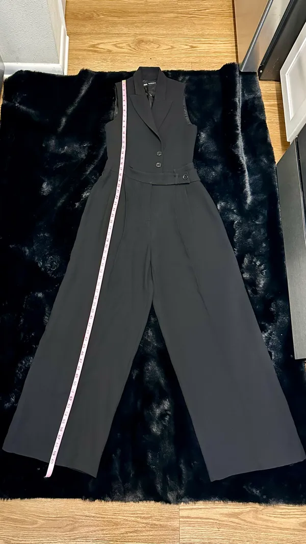 ZARA Black Sleeveless Oversized Vest Jumpsuit - Image 3