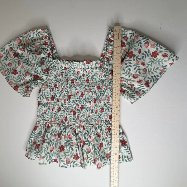 NWT Draper James Deana Smocked Top Strawberry Field XS Cottage Coquette‎ Preppy - Image 8